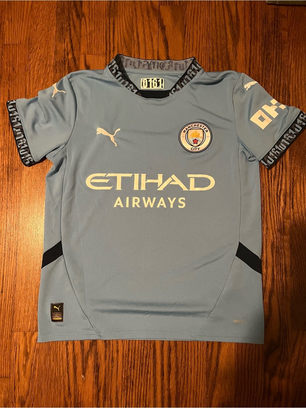 Puma Manchester City Kids Soccer Jersey - Sky Blue & Navy Accents